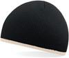 Beechfield CB44C Two-Tone Pull-On Beanie - Black/Stone - One Size