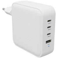HYPER HyperJuice® 100W USB-C Reislader 100 W 1x USB-A, 3x USB-C USB PD, USB PD 3.0, QC 2.0, QC 3.0, PPS Wit GaN, Met adapter voor Europa, Met adapter voor