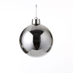 House of Seasons grote kerstbal - zilver - D20 cm - kunststof