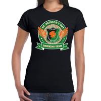 St. Patricks day drinking team t-shirt - zwart - voor dames - Sint Patrick's day kleding