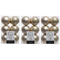 Kerstballen - 36x - licht parel/champagne - 6 cm - kunststof - mat/glans