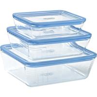 Set van 3 opbergdozen met deksel - PYREX - Zero Plastic - Glas - Rechthoekig - 0,8/1,5/2,6 L Set van 3 opbergdozen met deksel - PYREX - Zero Plastic - Glas - Rechthoekig - 0,8/1,5/2,6 L