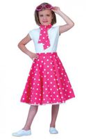 Grease rok roze met stippen voor kids One size  - - thumbnail