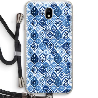 Blauw motief: Samsung Galaxy J7 (2017) Transparant Hoesje met koord