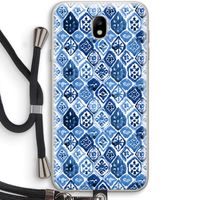 Blauw motief: Samsung Galaxy J7 (2017) Transparant Hoesje met koord