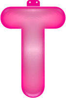 Opblaasbare letter T roze   - - thumbnail