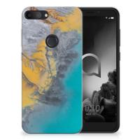Alcatel 1S (2019) | TPU | Siliconen hoesje | Marble Blue Gold