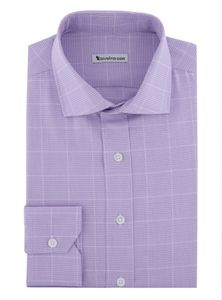 Mirandola - Lila ruiten overhemd twill - Metex 2