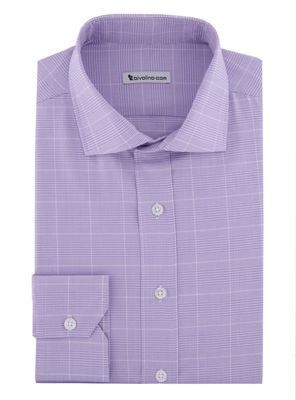 Mirandola - Lila ruiten overhemd twill - Metex 2