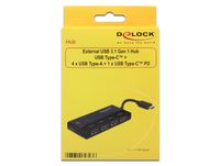 DeLOCK Externe USB 3.1 Gen 1 USB-C > 4x USB-A + 1x USB-C PD USB-hub usb-hub - thumbnail