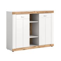 Laredo dressoir 2 deuren, 2 planken mat wit,eik decor,wit. - thumbnail