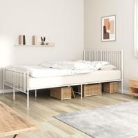 Bedframe met hoofd- en voeteneinde metaal wit 160x200 cm
