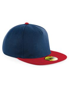 Beechfield CB660 Original Flat Peak Snapback Cap - French Navy/Classic Red - One Size