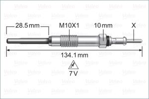 Gloeibougie VALEO, Spanning (Volt)7V, u.a. für BMW, Toyota, Mini