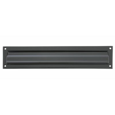 Brievenbusklep - zwart - metaal - 34,2 x 7,3 cm - energiebesparende brievenbusklep