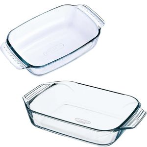 2x Glazen ovenschalen 1,2 en 1,4 liter   -