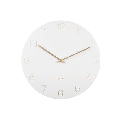 Wandklok charme gegraveerde cijfers Wit