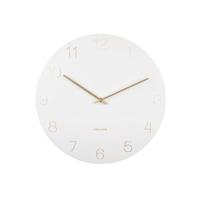 Wandklok charme gegraveerde cijfers Wit