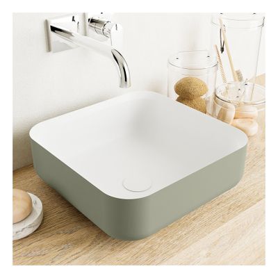 Waskom Mondiaz Binx | 36x13x36 cm | Solid Surface | Vrijstaand | Vierkant | Army