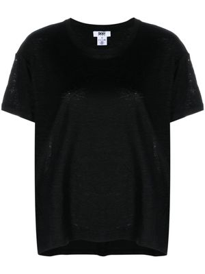 DKNY t-shirt en lin à manches courtes - Noir