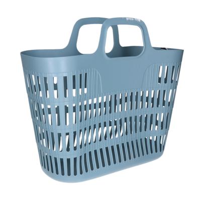 Flexibele wasmand/tas - blauw - 25 liter - kunststof - 47 x 18 x 41 cm - opbergen