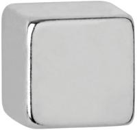 MAUL neodymium kubusmagneet, ft 7 x 7 x 7 mm, trekkracht 1,6 kg, zilver, blister van 10 stuks