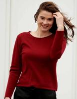 Basic Trui Merino Wol Kokon Zwo Kleur Bordeauxrood Maat Large