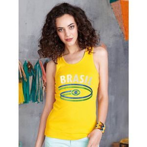 Dames tanktop met de Braziliaanse vlag XL  -