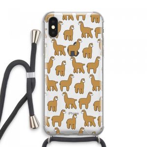 Alpacas: iPhone XS Max Transparant Hoesje met koord