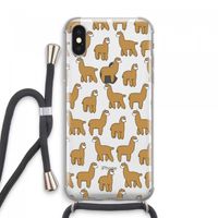 Alpacas: iPhone XS Max Transparant Hoesje met koord