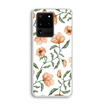 Peachy flowers: Samsung Galaxy S20 Ultra Transparant Hoesje