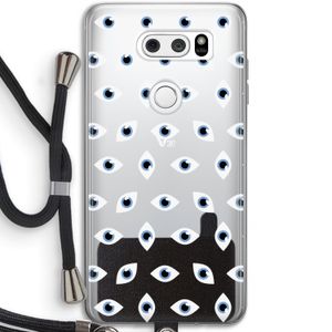 Eyes pattern: LG V30 Transparant Hoesje met koord
