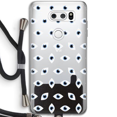 Eyes pattern: LG V30 Transparant Hoesje met koord