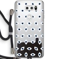 Eyes pattern: LG V30 Transparant Hoesje met koord