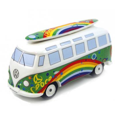Spaarpot Volkswagen Hippie surf busje - porselein - 9 x 21 cm