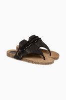 Cream Dame Leren sandaal - Zwart