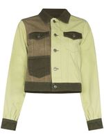 GANNI veste colour block en jean - Vert