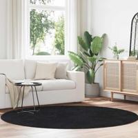 Hoogpolig vloerkleed NAVARRA 200x200 cm polyester zwart