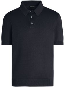 Zegna polo en maille fine - Bleu