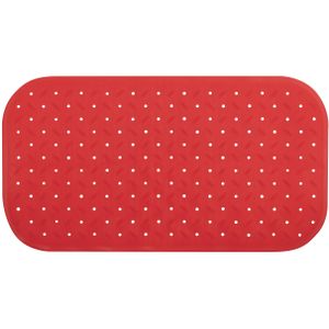 MSV Douche/bad anti-slip mat badkamer - rubber - rood - 36 x 65 cm