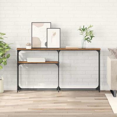 Consoletafel Oud hout 145x22.5x75cm Bewerkt hout
