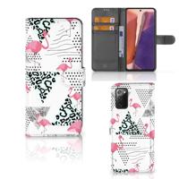 Samsung Galaxy Note 20 | Telefoonhoesje | Met pasjeshouder | Flamingo Triangle