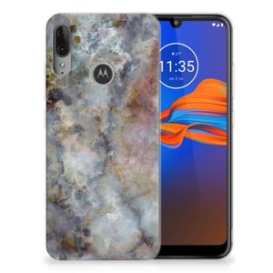 Motorola Moto E6 Plus TPU Siliconen Hoesje Marmer Grijs