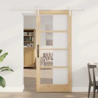 Schuifdeur ORKDAL Bruin 86 x 198.5 cm Massief grenenhout