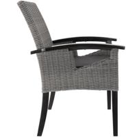 tectake® - Wicker stoel - tuinstoel - Rosarno - grijs - 404806