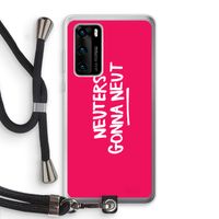 Neuters (roze): Huawei P40 Transparant Hoesje met koord