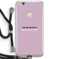 gij moogt er zijn: Huawei Ascend P10 Lite Transparant Hoesje met koord