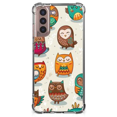 Samsung Galaxy S21 Plus Case Anti-shock Vrolijke Uilen Samsung Galaxy S21 Plus Case Anti-shock Vrolijke Uilen