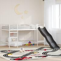 Kinder loft bedframe met glijbaan Wit en Antraciet