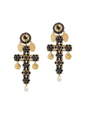 Dolce & Gabbana puces d'oreilles en or jaune 18ct ornée de saphir